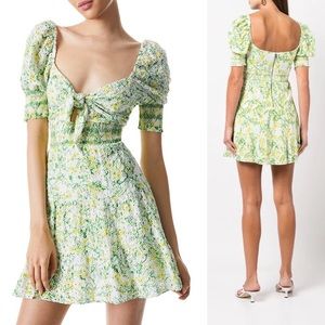 Alice & Olivia Kristie Puff Sleeve Floral Mini Dress